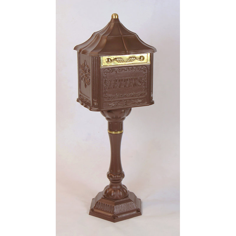 Boîte aux lettres pour piquet verrouillable, Bronze texturé