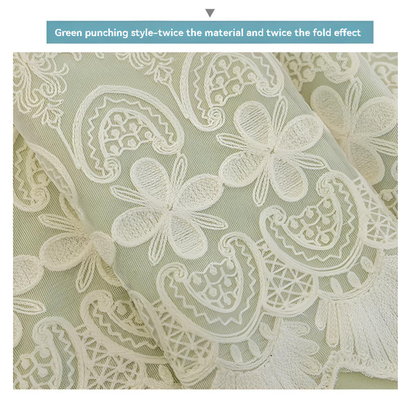 Ele Polyester Room Darkening Single Curtain Panel Single Panel, Green