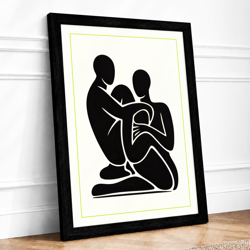 Shared Reading Minimalist - Framed Print, A2 - 59.4 x 42.0 cm, Black