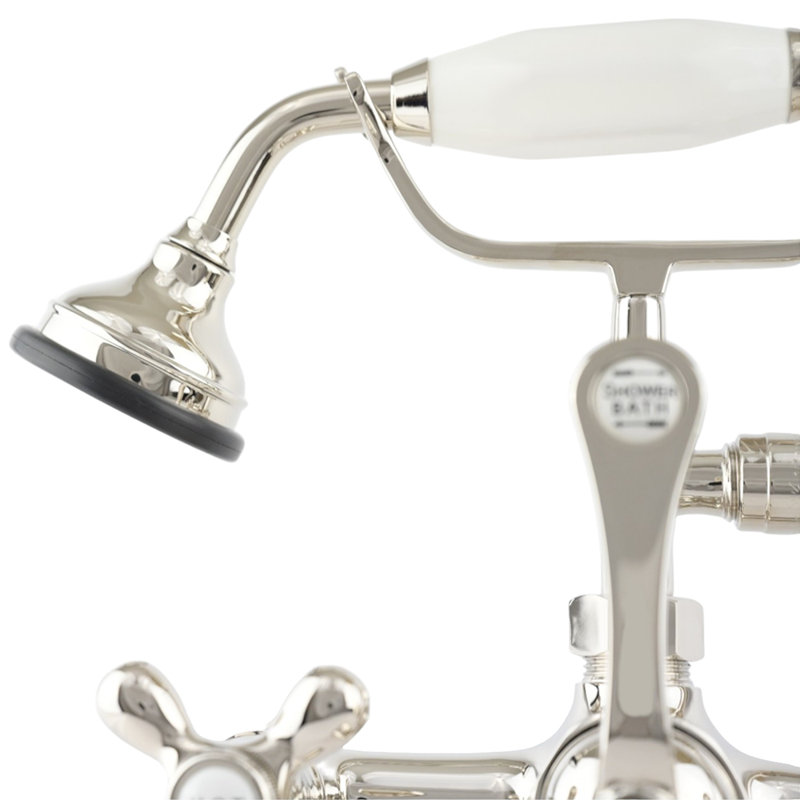 Thames Tub Mount British Telephone Faucet Set by Strom Living, Polished Nickel
