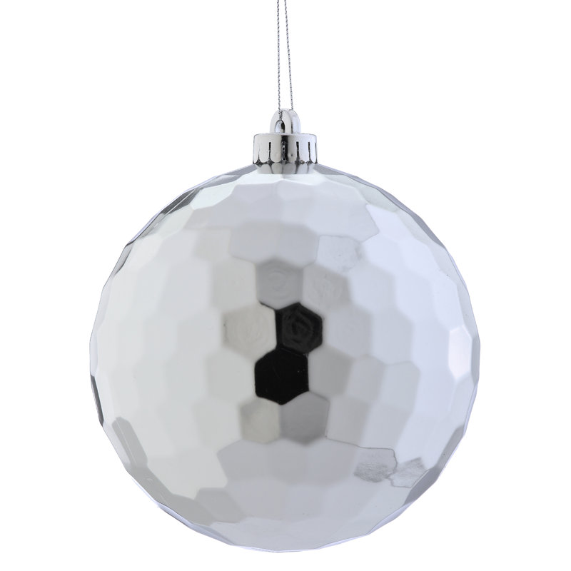 Ornement en miroir brillant de 140 mm Vp, Argent argent