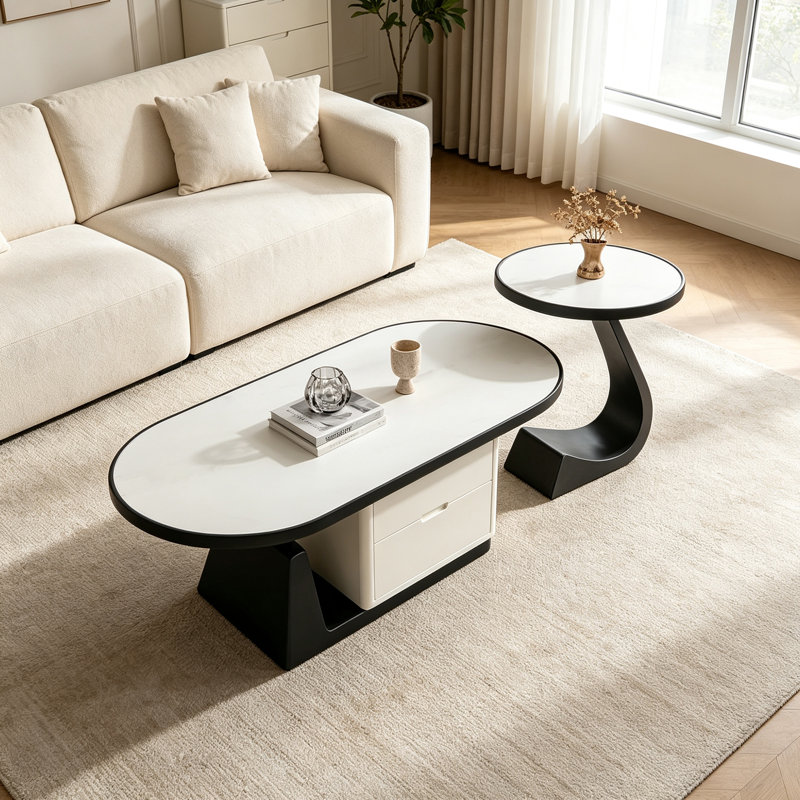 Frailey, H 15,74 po x l 47,24 po x P 23,62 po, Blanc/Noir