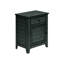 Table d'appoint de style transitionnel - bleu antique, plateau de table spacieux et placage de rangement bleu, pratique pour la chambre à coucher