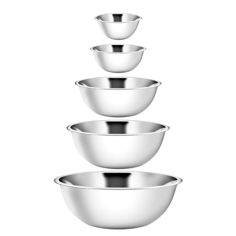 Evan 5-Piece Stainless Steel Mixing Bowls Set for Baking, Cooking