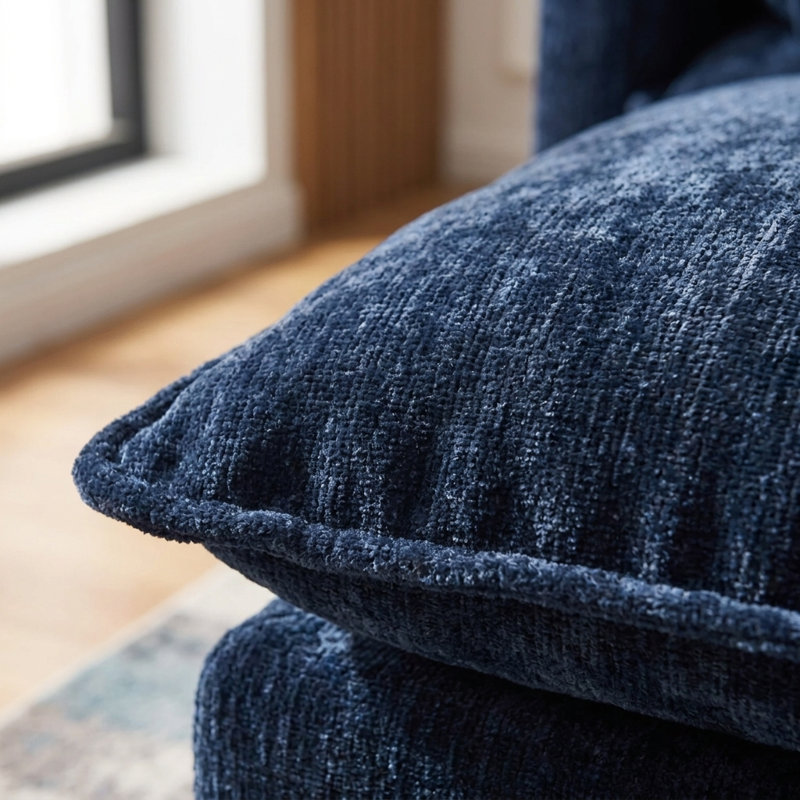 Upholstered 107.5'' Sofa, Blue