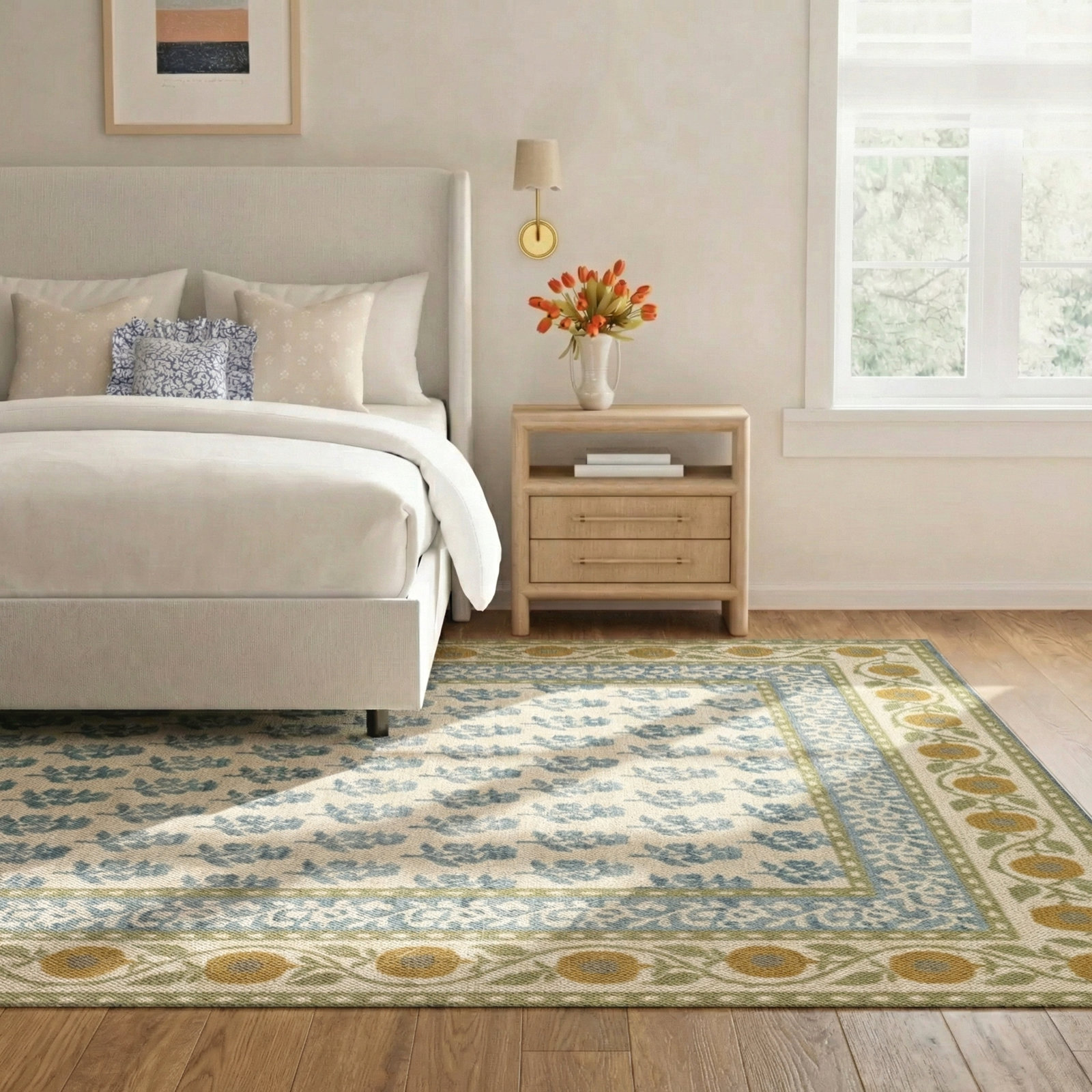 Anders Multi Floral Wool Rug, Rectangle 9'9" x 12'6"