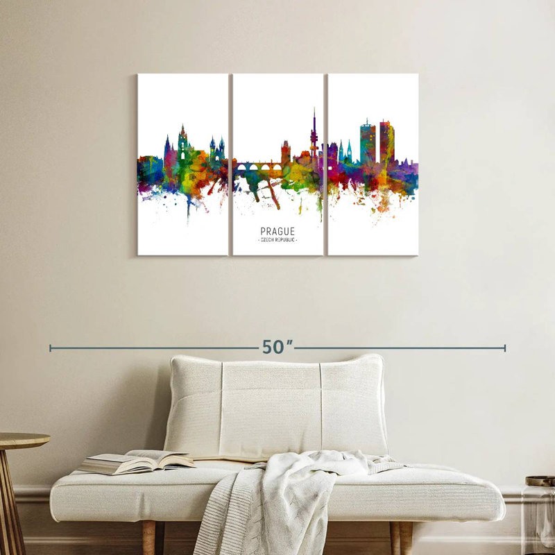 Prague Czech Republic Skyline I, 24" H x 38" W