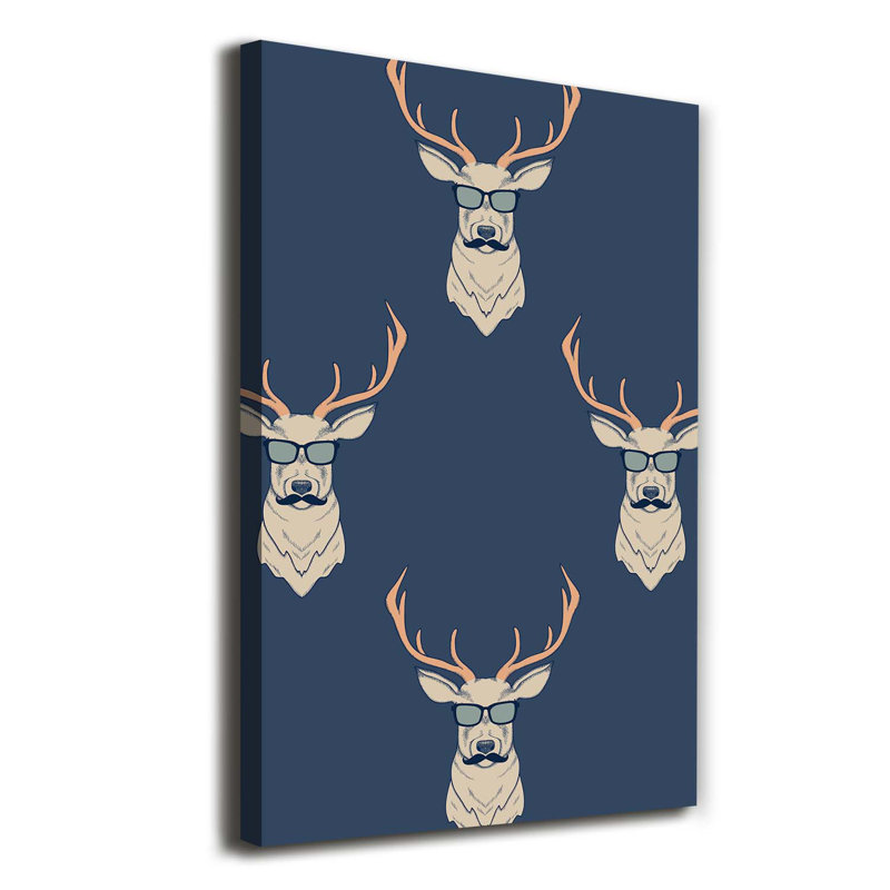 Hipster Deer - Wrapped Canvas Print