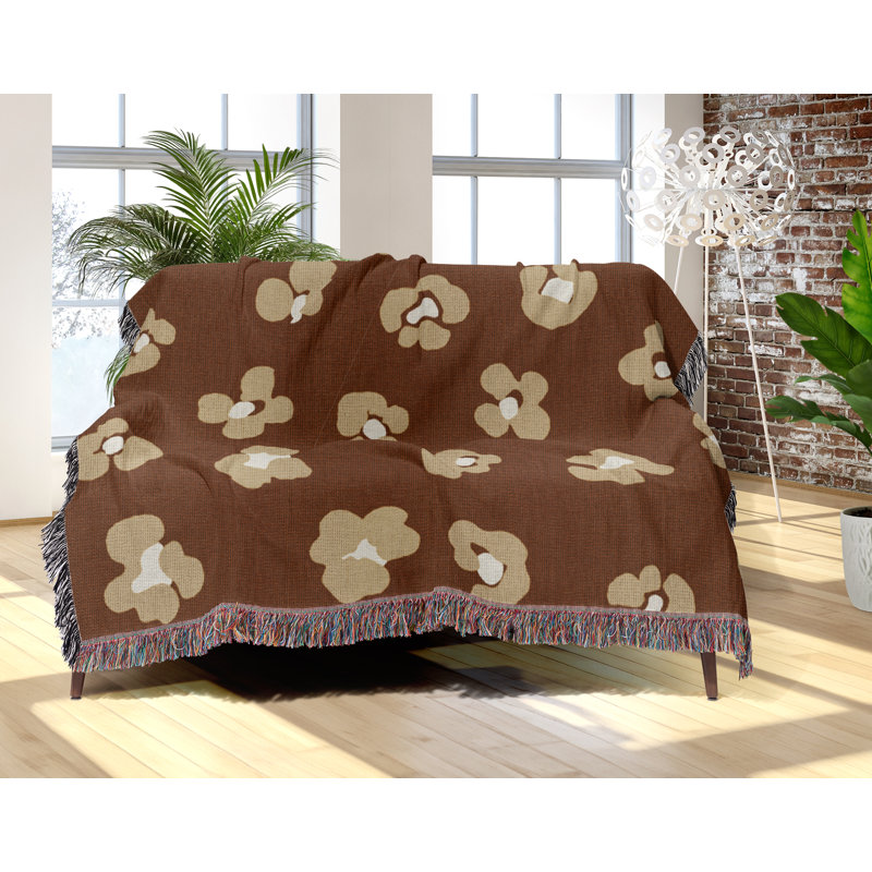 Jeté en coton Cheetah, 50 x 60, Rust Brown; Beige