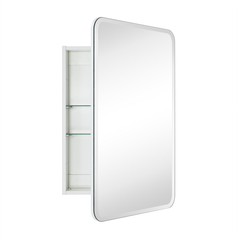 Armoire à pharmacie en verre sans cadre avec tablettes réglables Emra, H 30 po x l 20 po x P 4,72 po