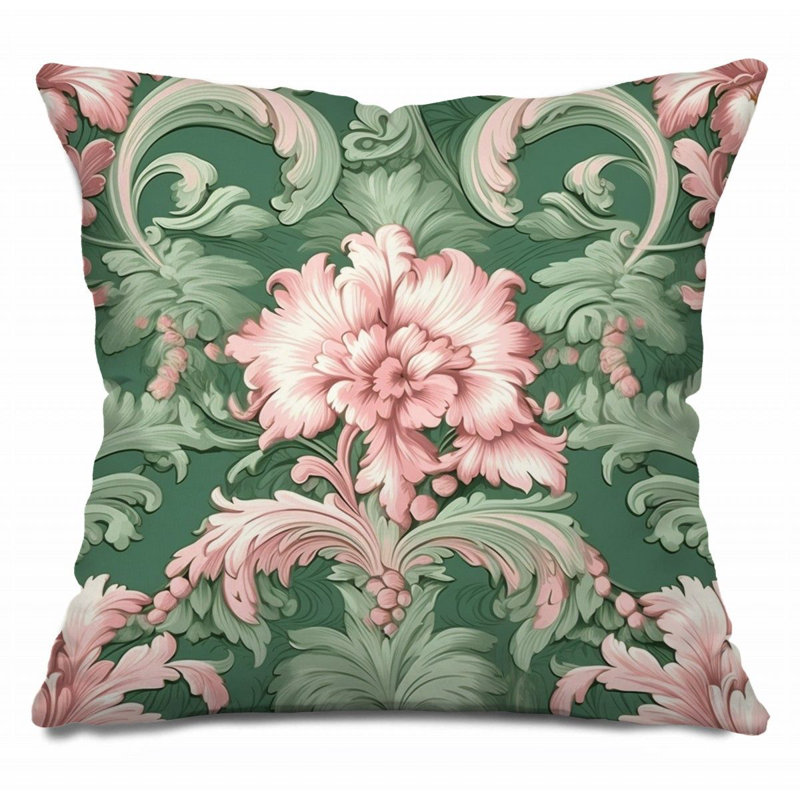 Floral Throw Pillow, Art  Pillows, 16"H x 16"W