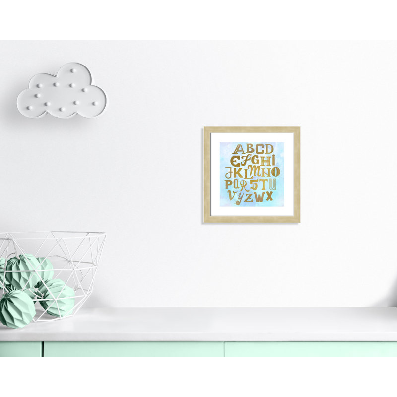 Abc Blue », impression sur papier, Encadré plat champagne, H 16 po x l 16 po x P 0,6 po