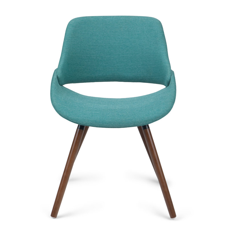 Chaise de salle à manger rembourrée Malden, Polyester bleu turquoise