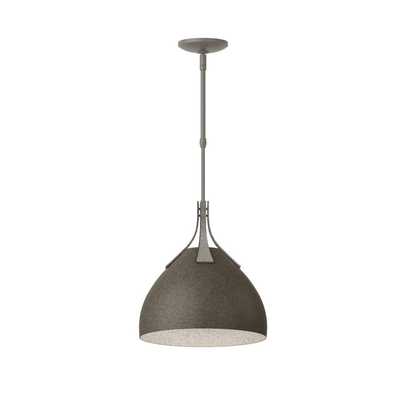 Summit 1 - Light Single Dome Pendant, Dark Smoke, Natural Iron