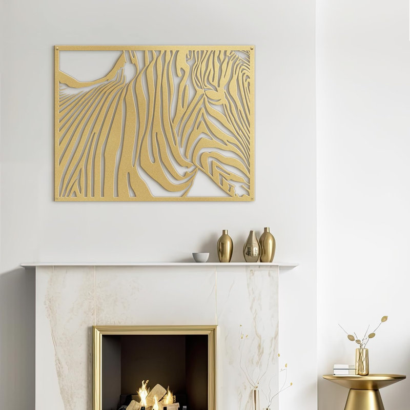 Wall Decor Metal, 16" H x 24" W x 0.05" D, Gold
