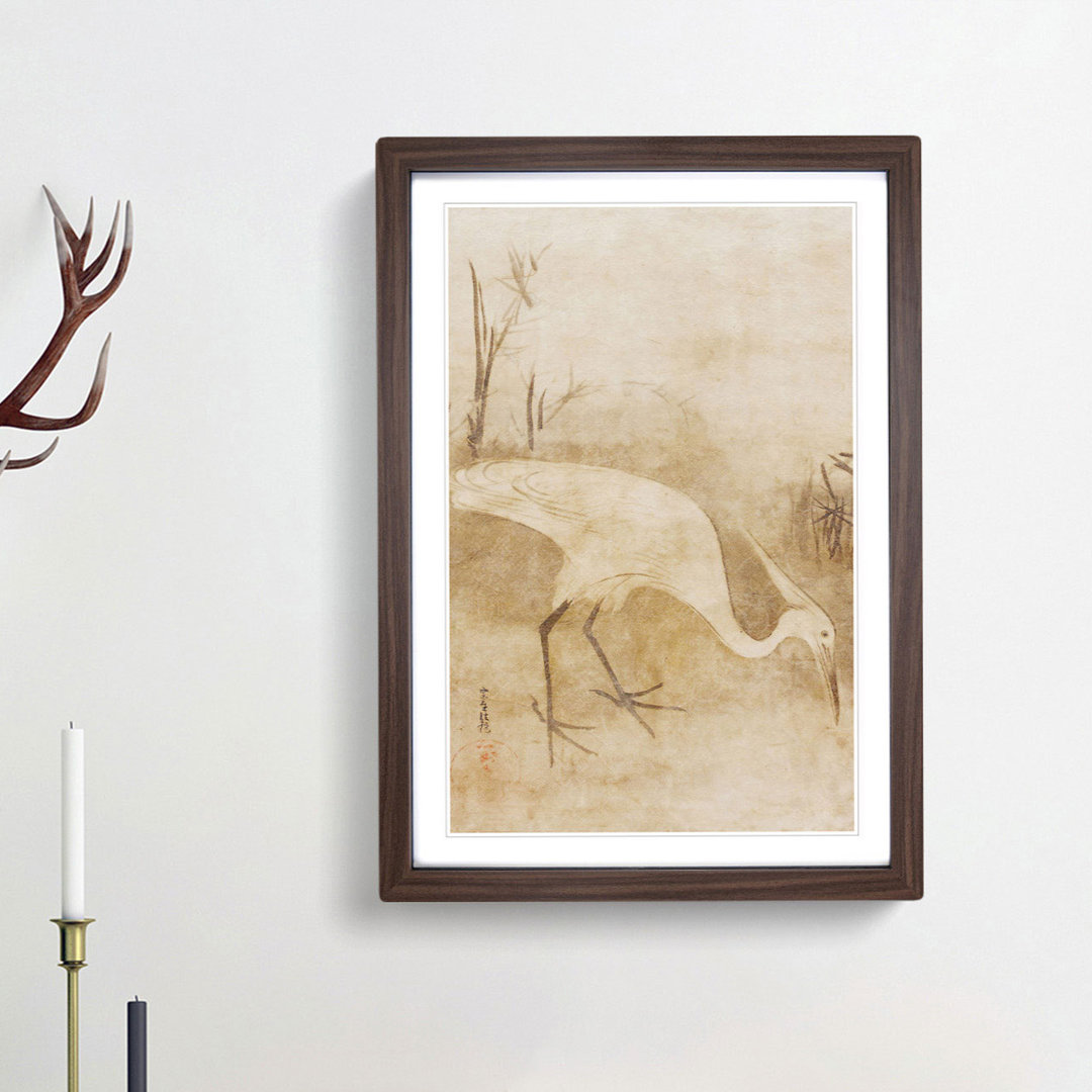 White Heron by Tawaraya Sotatsu - Picture Frame Art Prints
