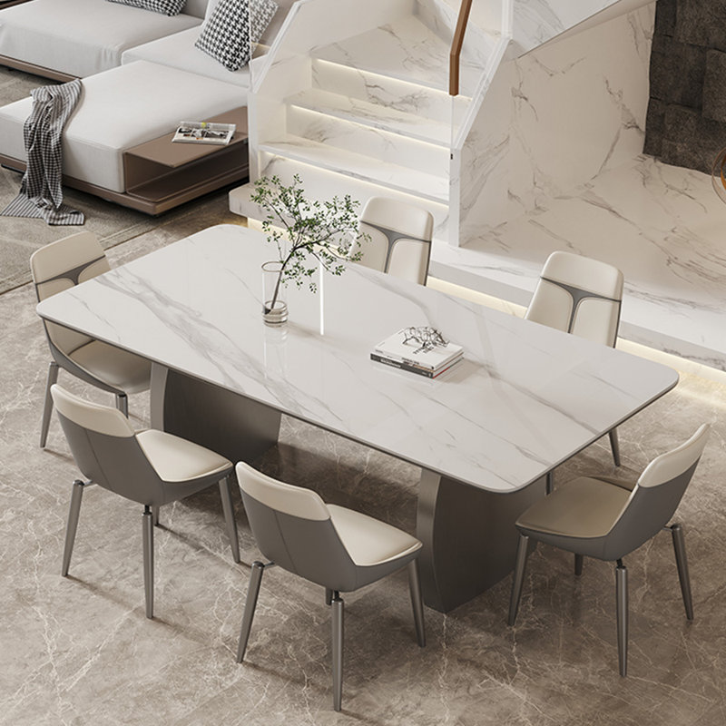 Ensemble de table de salle à manger rectangulaire moderne et luxueux, H 29,5 po x L 55,1 po x l 31,5 po