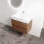 Meuble-lavabo mural 30 po avec lavabo en résine et tiroirs à fermeture en douceur