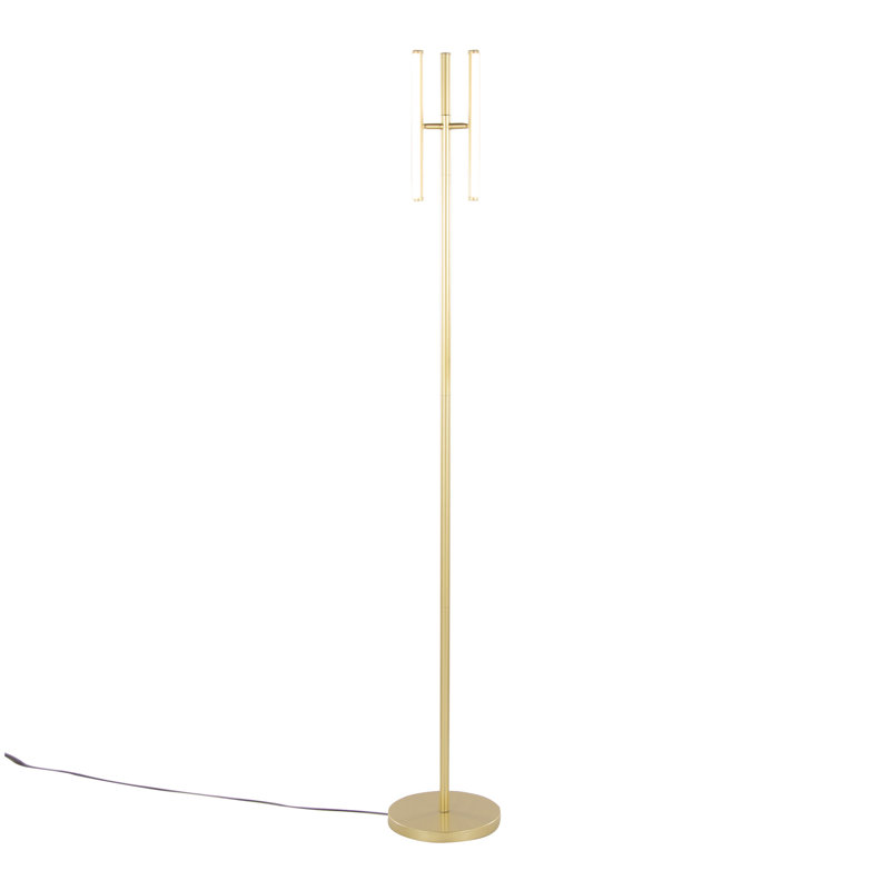 Icicle 65" Modern Swivel Floor Lamp in Gold Metal, Gold