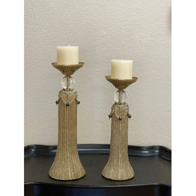Foran Polyresin Tabletop Candlestick