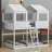Wood Bunk Bed With Roof, Window, Guardrail-273623673