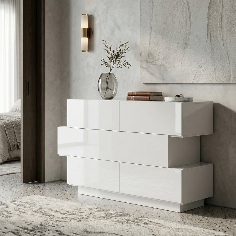Bhavina 50.8'' W 6 - Drawer Dresser, White
