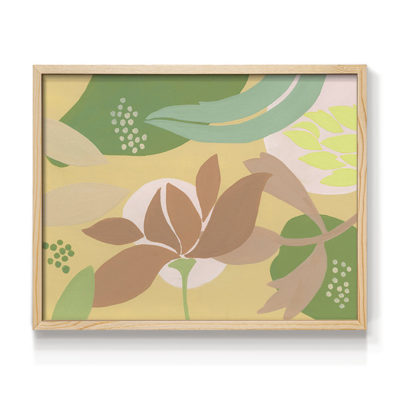 «Neutral Blooms I», reproduction encadrée, H 8 po x l 10 po, Naturel