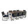 Sameko 8 - Person Metal Patio Dining Set with Rectangular Table , Cushions Included