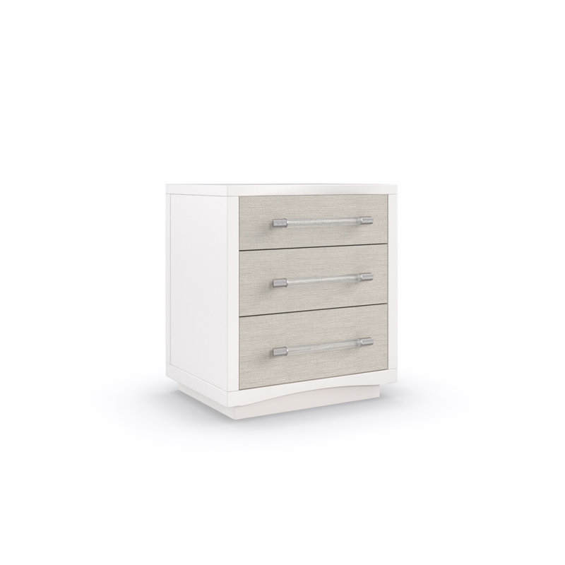 Clear 3 - Drawer Solid Wood Nightstand