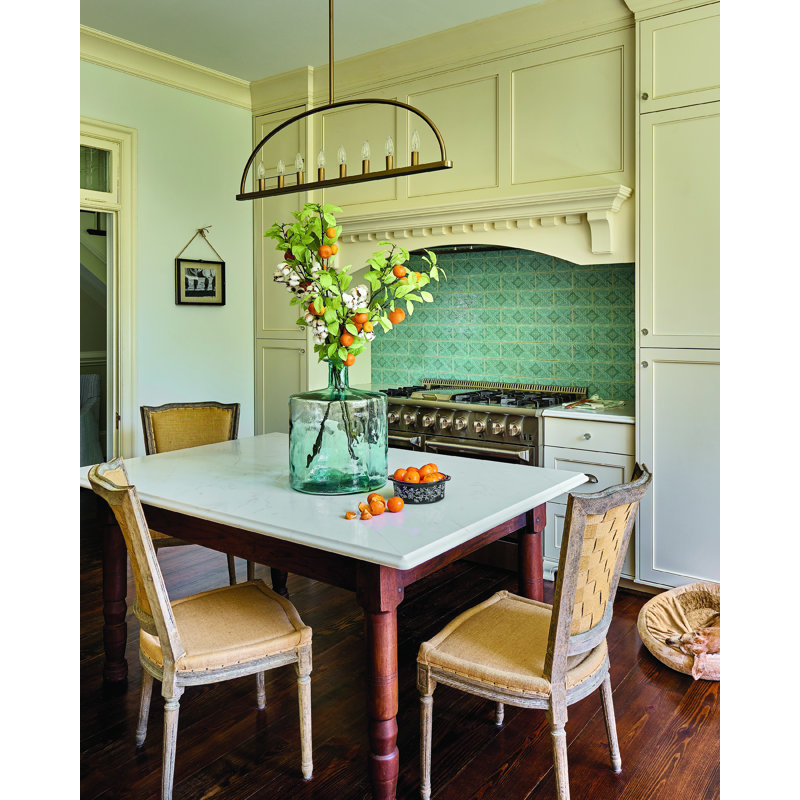 8 - Light Lantern Geometric Chandelier, Gold