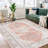 Vintage Floral Distressed Printed Area Rug Machine Washable Non Slip Stain Resistant Bodered Low Pile Ultra Thin Pet Friendly Vacuum Clean Easy To Clean Floor Carpet for Living Room-1281736272