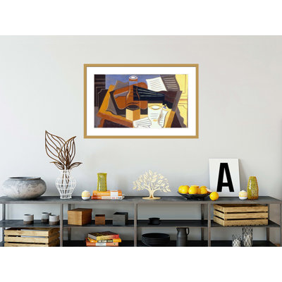 «Violin Bottle and Glass» par Juan Gris, impression giclée sur cadre