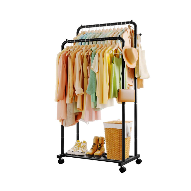 73cm Rolling Clothing Rack, Black