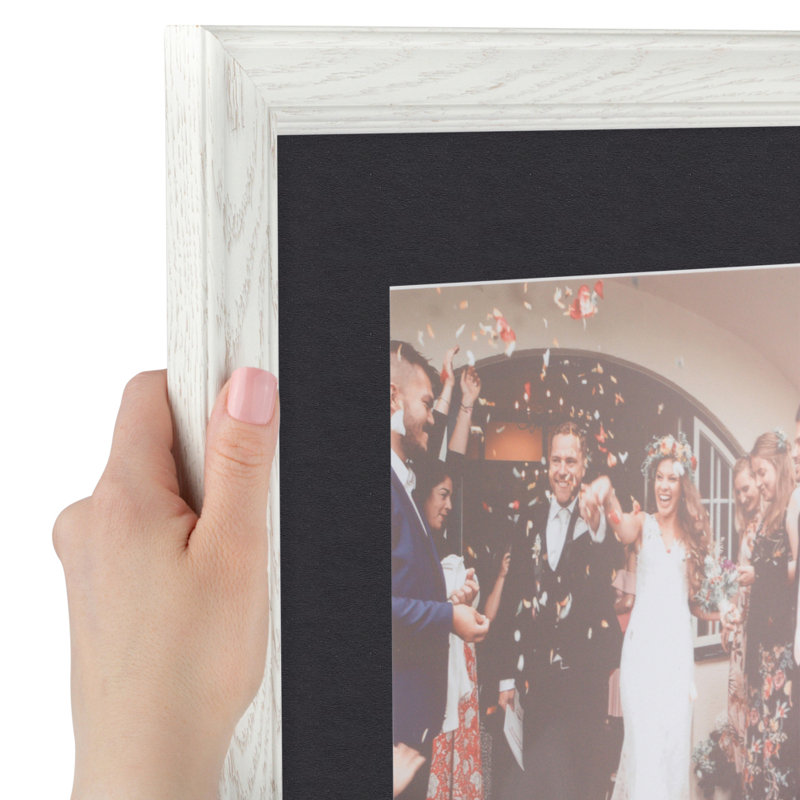 Wood Matte Picture Frame with Mat, Black