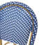 29,5 po. Pe 2 chaises d'extérieur françaises, bleu sarcelle foncé et blanc. Structure en aluminium avec design. Transformez votre chaise de 2 finitions similaires.
