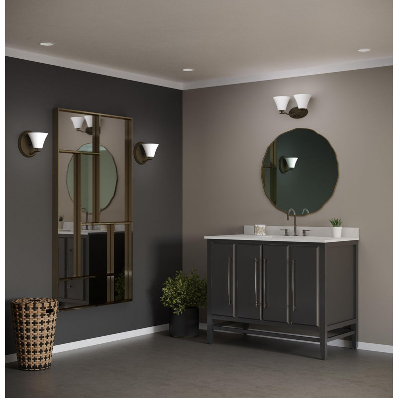Éclairage pour meuble-lavabo à 1 lumière à intensité variable en bronze antique Karla