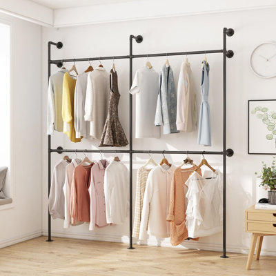 Support à vêtements industriel en métal avec support double