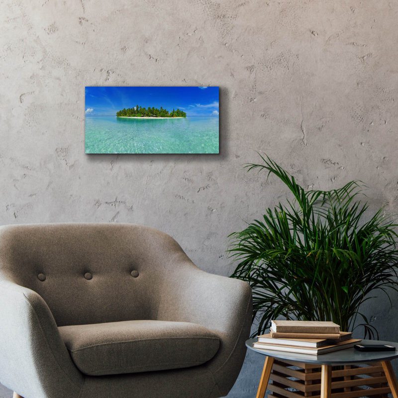 «Tropical Paradise Island» par Epic Portfolio, art mural sur toile, H 12 po x l 24 po x P 0,75 po