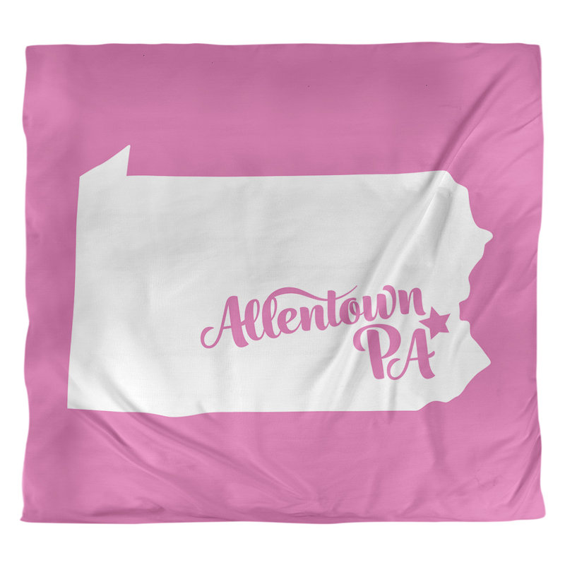 Housse de couette réversible Allentown Pennsylvania, Housse de couette pour très grand lit, Rose, Microfibre