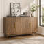 Armoire d'appoint moderne 55 "en noyer avec bords arrondis, 4 portes et beaucoup de rangement-1209570307