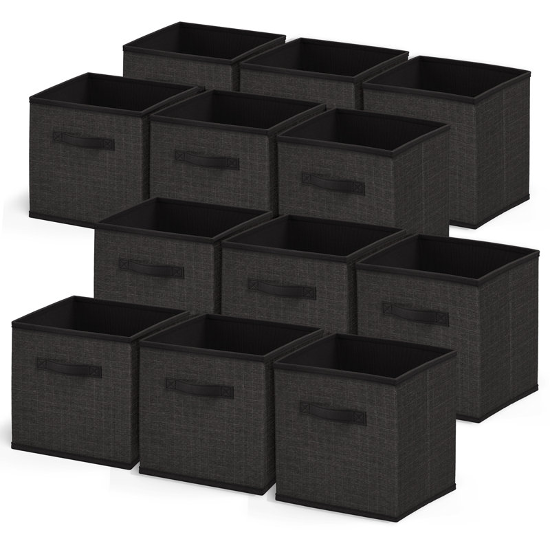 Ensemble de bacs de rangement, Noir, 12