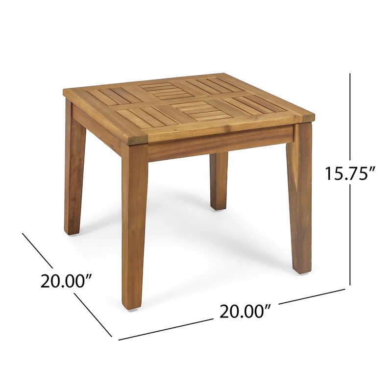 Table en bois - Conception à profil bas, l 20 po x P 20 po x P 15,39 po, utilisation extérieure élégante et fonctionnelle, 20 po x 20 po x 15,39 po, assemblage