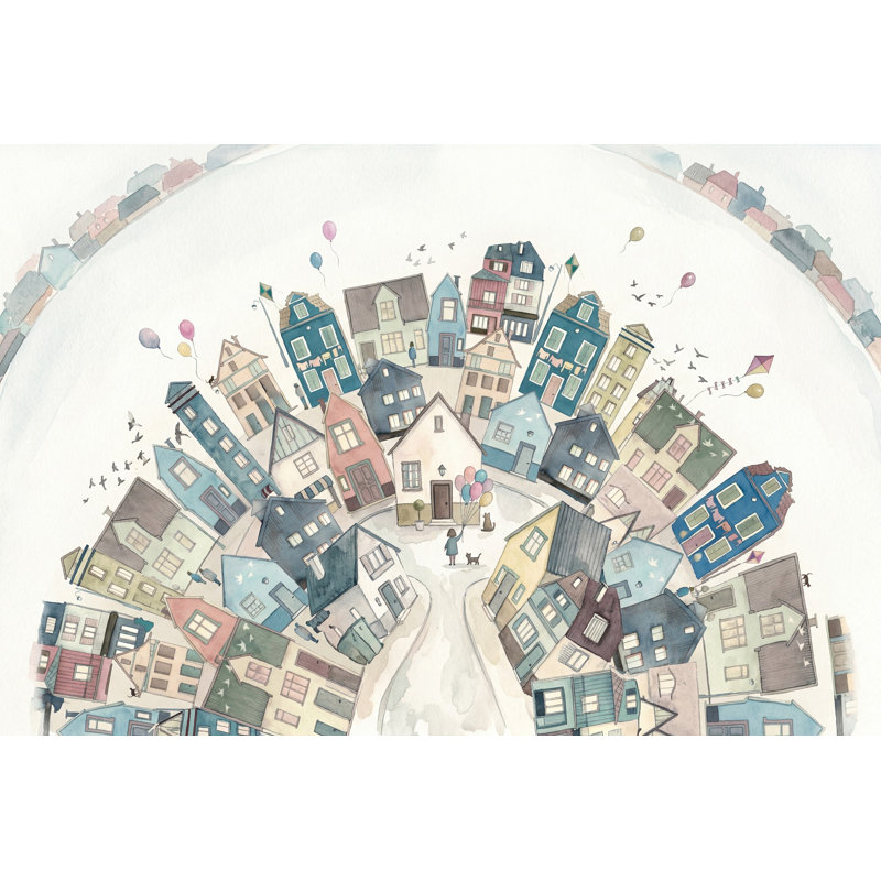 Papier peint Whimsical Town, Non tissé, 120 po x 96 po