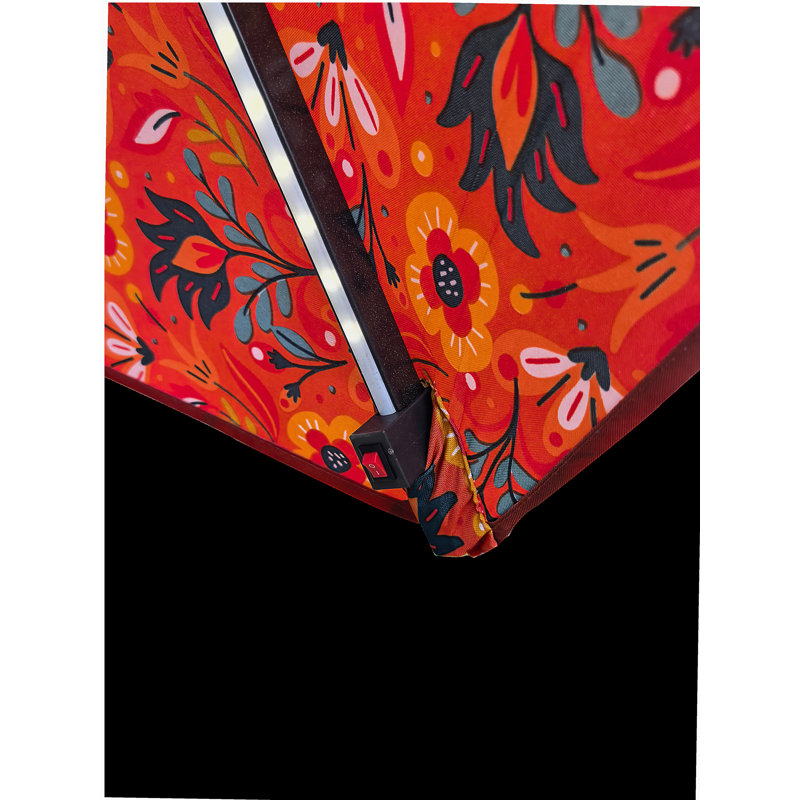 9FT UMBRELLA WITH LIGHT Pattern + Orange, Orange