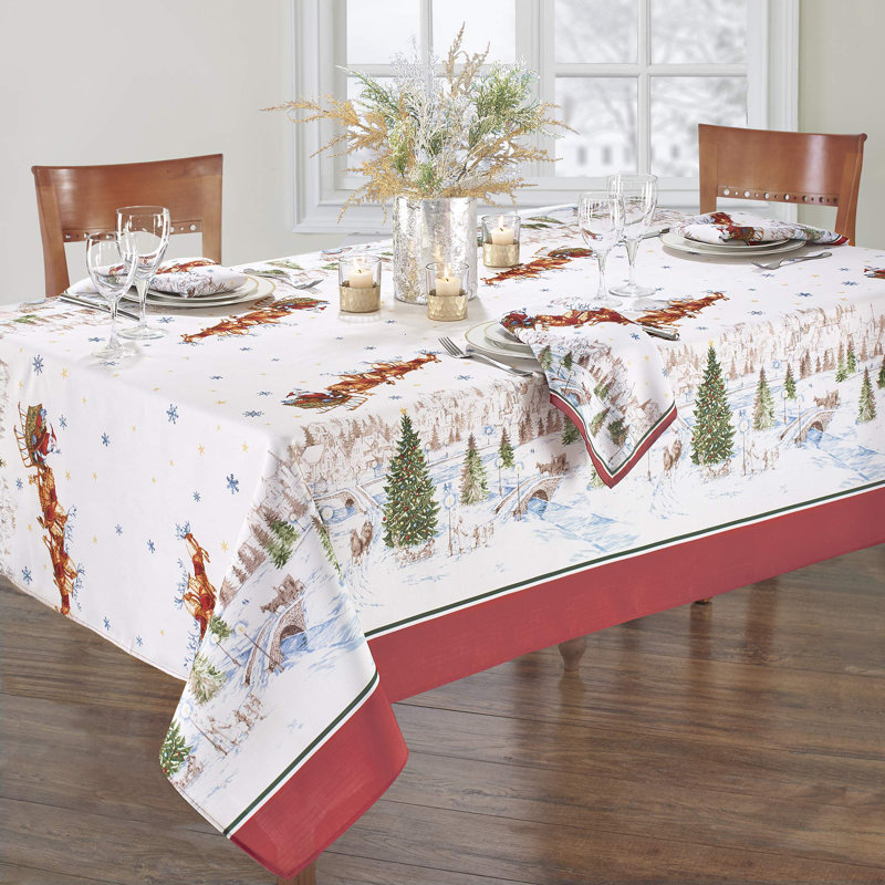 Nappe 60 po x 120 po Home Fashions Santa Snowy Sleighride