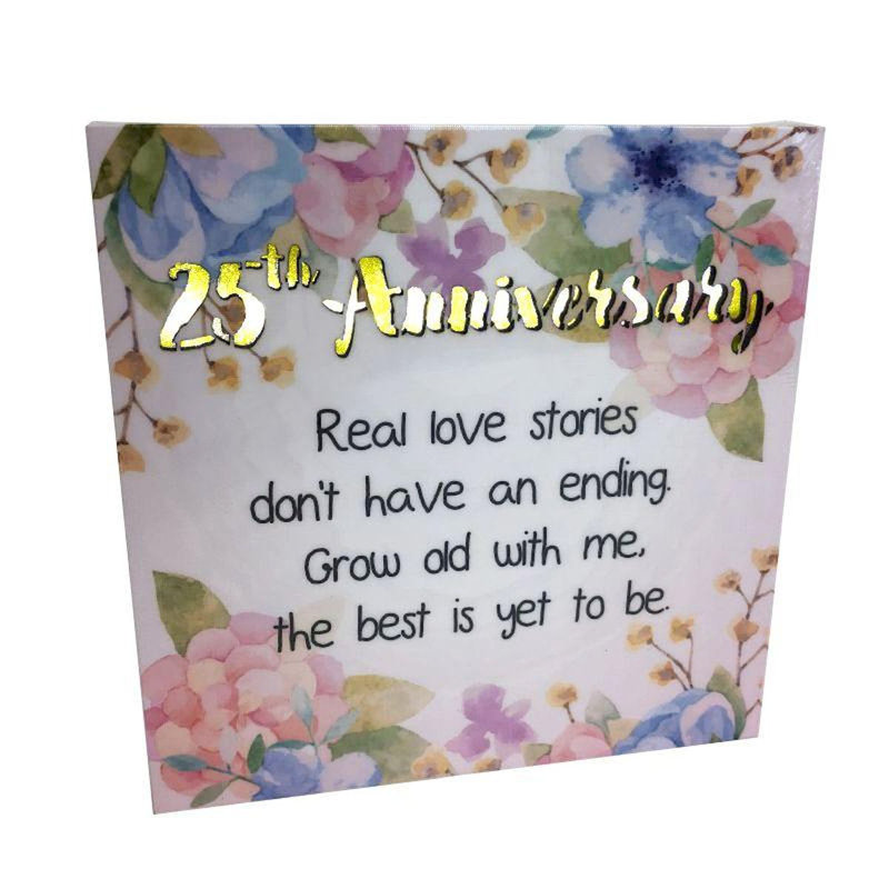 DEL 25e anniversaire avec plaque décorative «Saying»