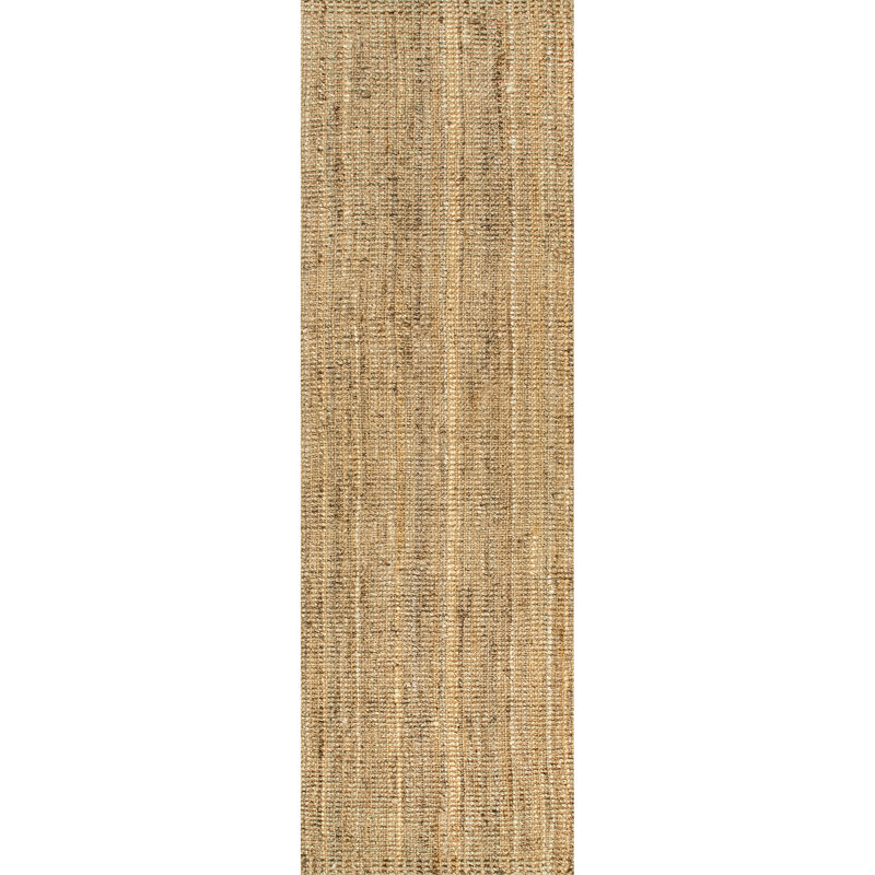 Waring Farmhouse Handmade Flatweave Jute Natural Area Rug, Runner 2'6" x 12'