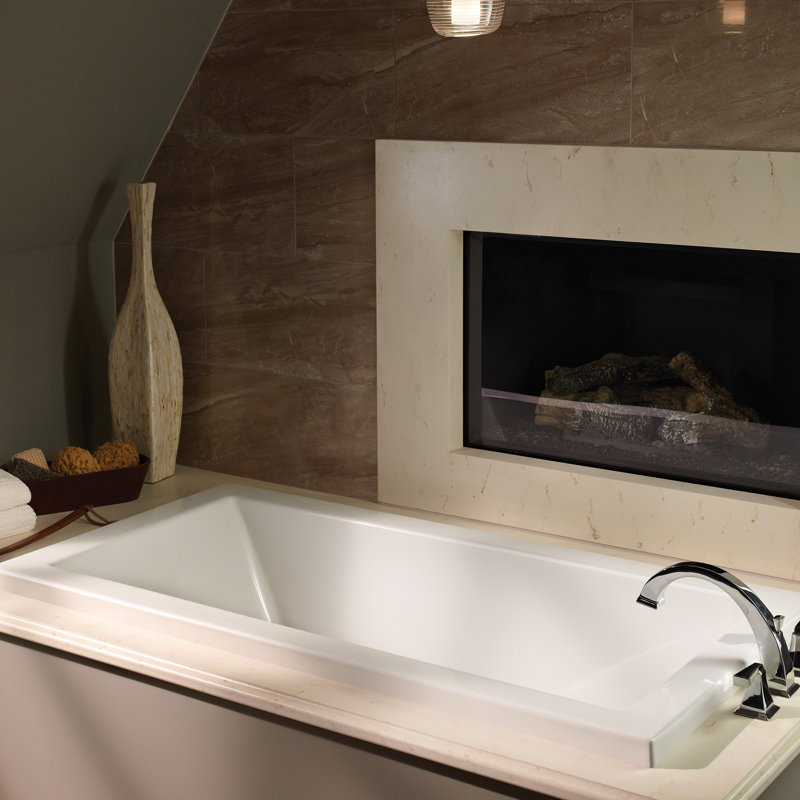 Andrea 15 Drop In Standard Whirlpool Tub, White
