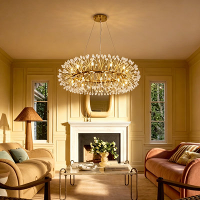 20 - Light Dimmable Bubble Crystal Chandelier