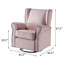 Chaise pivotante à accoudoirs roulés avec têtes de clou